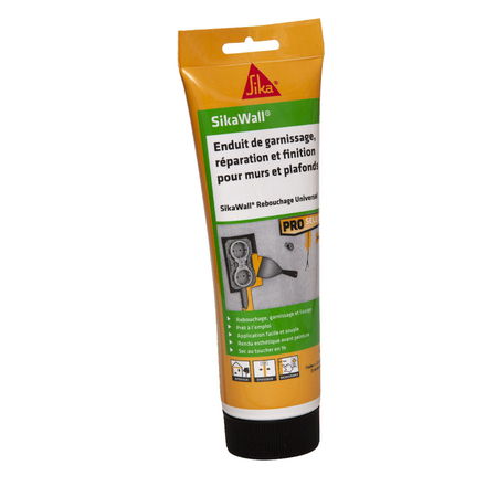 ENDUIT DE REBOUCHAGE CARTON 10 TUBES 425GR SIKAWALL TOUT EN 1 PÂTE - SIKA - 594381