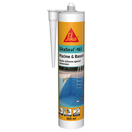 MASTIC POUR JOINT BLANC 300ML SIKASEAL®-163 PISCINE & BASSIN - LOT DE 12 - SIKA - 736735