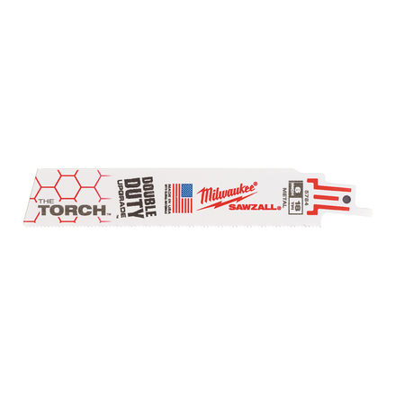 LAME SCIE SABRE TORCH 150MM (x25) MILWAUKEE ACCESSOIRES - 48008784