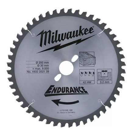 LAME SCIE RADIALE 250MM/42 DTS (x1) MILWAUKEE ACCESSOIRES - 4932352139