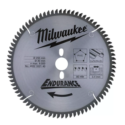 LAME SCIE RADIALE 250MM/80 DTS (x1) MILWAUKEE ACCESSOIRES - 4932352140