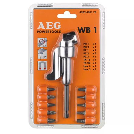 WB 1 Set (Renvoi d'angle + 10 Embouts) AEG ACCESSOIRES - 4932430173