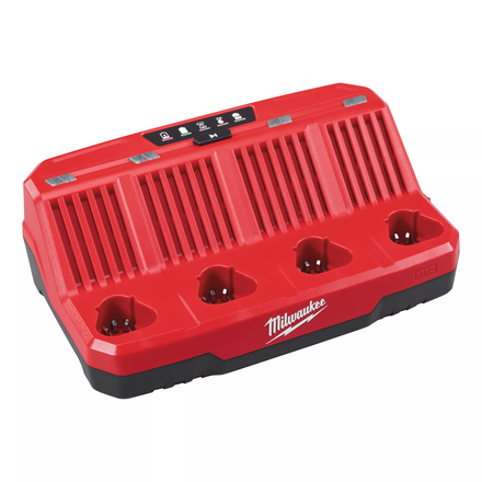 Chargeur M12, charge jusqu'à 4 batteries 12V successivement MILWAUKEE M12 C4 - 4932430554