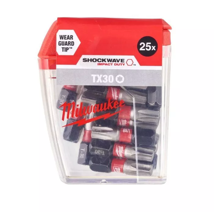 BOITE 25 EMBOUTS TX30 SHW 25MM MILWAUKEE ACCESSOIRES - 4932430886