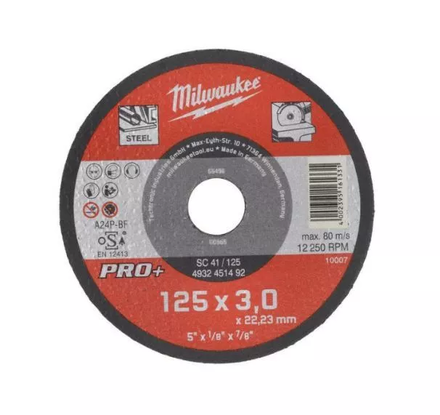 DISQUE A TRONCONNER PRO+ 125MM EPAISSEUR 3 MM MILWAUKEE ACCESSOIRES - 4932451492