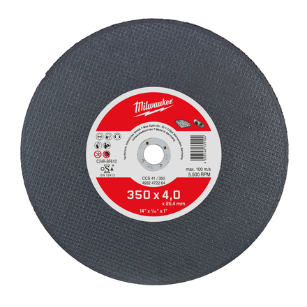 Disque a tronçonner ductile 350x4 mm 1pc MILWAUKEE - 4932472264