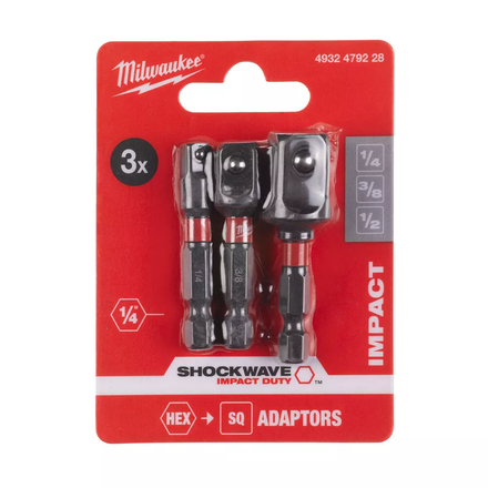 SET DE 3 ADAPTATEURS SHOCKWAVE™ IMPACT DUTY MILWAUKEE - 4932479228