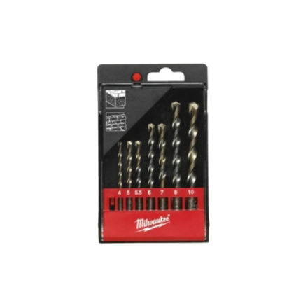Set de 7 forets béton DIN 8039 MILWAUKEE Ø4/5/6/7/8/9/10 mm - 4932480158