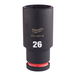 Douille shockwave 1/2 hex longue 26 mm MILWAUKEE ACCESSOIRES - 4932480344
