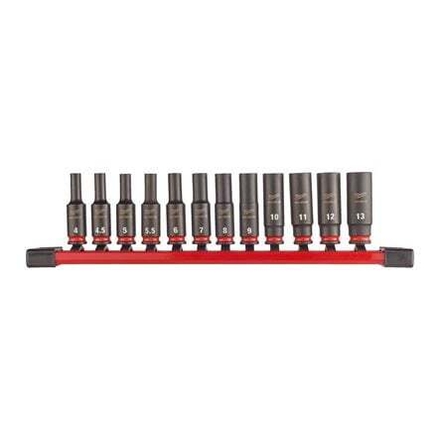 JEU DE RAILS DE DOUILLES À CHOCS 1/4˝ SHOCKWAVE™ (12PC) MILWAUKEE - 