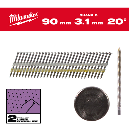 BOITE DE 2200 CLOUS 34° 50MM - Carton MILWAUKEE ACCESSOIRES - 4932492595