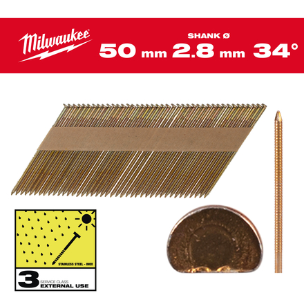 BOITE 2200 CLOUS 34° 63MM RS HDG - Carton MILWAUKEE ACCESSOIRES - 4932492614