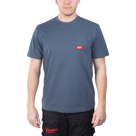T-SHIRT TRAVAIL MANCHES-COURTES BLEU XL. - Blister MILWAUKEE EPI - 4932493016