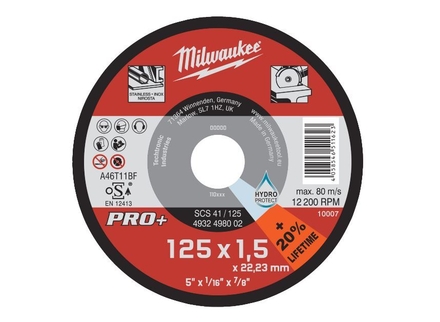 DISQUE À TRONÇONNER PRO+ 125MM X 1,5 MM - Carton MILWAUKEE ACCESSOIRES - 4932498002