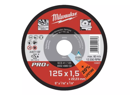 DISQUE À TRONÇONNER PRO+ 125MM X 1,5 MM - Carton MILWAUKEE ACCESSOIRES - 4932498002