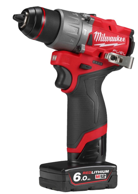 Perceuse à perCUssion FUEL 13mm, 12V, 6,0 Ah, 40 Nm - HD box 2 batteries 12 V - 6,0 Ah Red Li-Ion, chargeur C12C MILWAUKEE - 4933479870