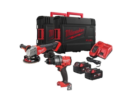 Pack duo meuleuse 125mm et perceuse percussion MILWAUKEE M18 FPP2E3-502X - 4933492516