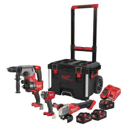 PACK 4 MACHINES MILWAUKEE M18 FPP4C-555T, BATTERIES ET PACKOUT - 4933492525