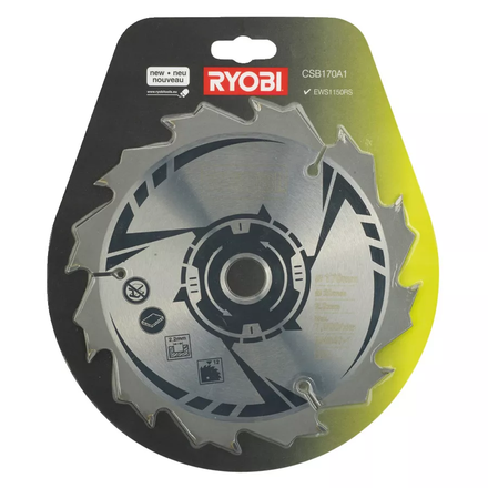 Lame 170 mm - 12 dents - alésage 20 mm pour scie circulaire EWS1150RS RYOBI CSB170A1 - 5132002565