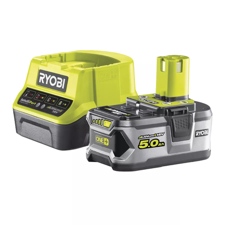 1 batterie lithium+ 18V - 5,0 Ah et 1 chargeur rapide 2,0 A RYOBI RC18120-150 - 5133003366