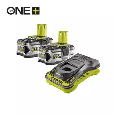 Pack chargeur ultra rapide RYOBI 5,0 A + 2 Batteries Lithium+ 18V ONE+™ – 5,0 Ah - 5133004453