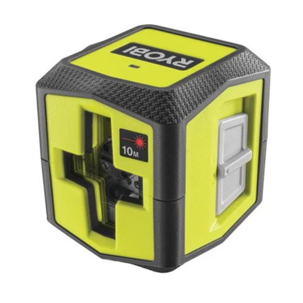 Laser croix rouge - portée 10 m - précision +/- 0,5 mm - Livré avec une pince de fixation et 2 piles RYOBI - 5133004863