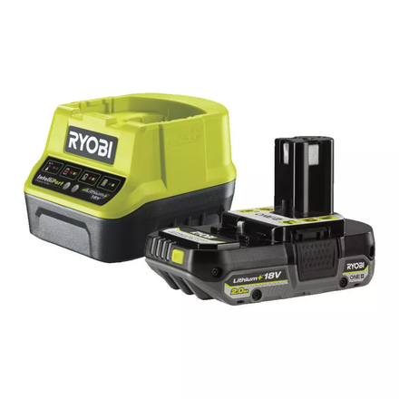 1 batterie lithium+ 18V - 2,0 Ah compacte et 1 chargeur rapide 2,0 A RYOBI - 5133005090