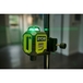 Laser 360° vert - portée 25 m - précision +/- 0,5 mm - Livré avec une canne télescopique, une pochette, 4 piles RYOBI - 5133005311