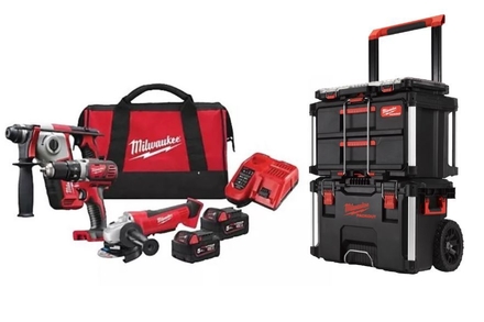 Packout 3 machines MILWAUKEE M18 BLPP3C-502 batterie + chargeur