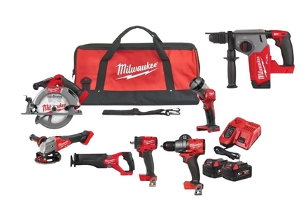 PACK 7 MACHINES MILWAUKEE 18V FUEL M18 AVEC BATTERIE ET CHARGEUR