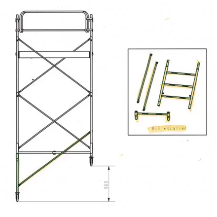 Kit escalier pour l'échafaudage Généris 750  - TUBESCA COMABI - 03012009