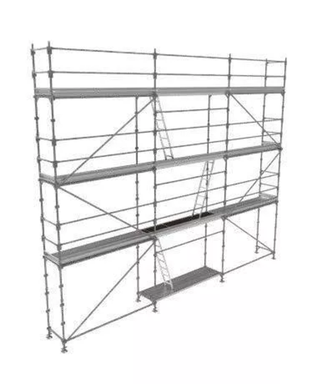Echafaudage ACIER fixe R200 80 m² PROGRESS FIRST  garde-corps lisses + planchers acier + plinthes - TUBESCA - 0P000396
