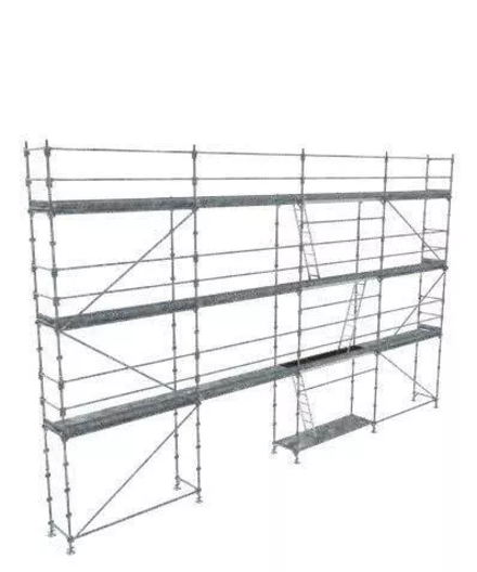 Echafaudage ACIER fixe R200 104 m²  PROGRESS MEDIUM garde-corps lisses + planchers acier + plinthes - TUBESCA - 0P000398