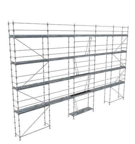 Echafaudage ACIER fixe R200 160 m² PROGRESS PREMIUM garde-corps lisses + planchers acier + plinthes - TUBESCA - 0P000400