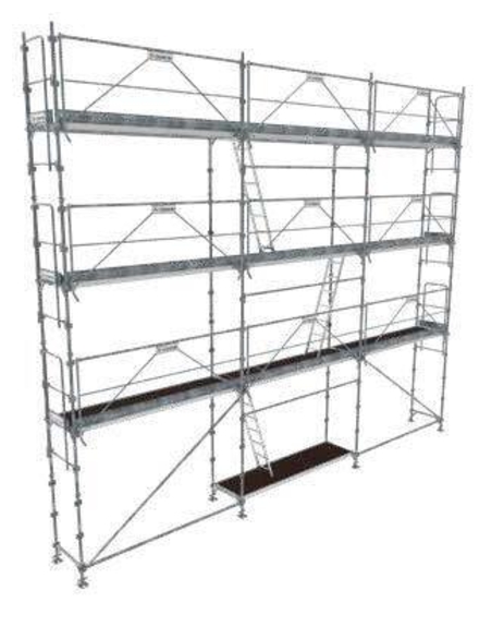 Echafaudage ALU fixe R200 80 m² RECORD FIRST + garde-corps SECURIT’UP + planchers alu/bois - TUBESCA - 0P000634