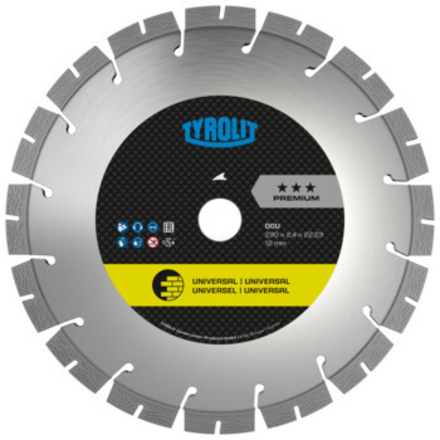 Disque diamant universel - sciage électro-portatif 125x2,4x22,23 PREMIUM TYROLIT - 34425401