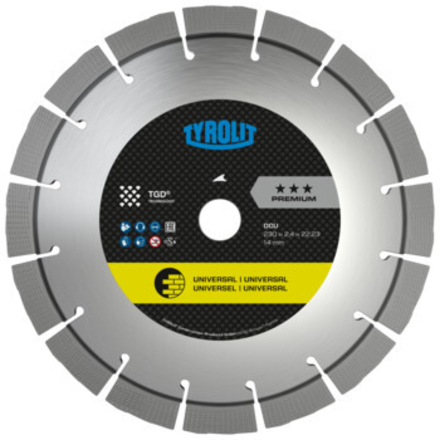 Disque diamant universel pour tronçonnage - sciageportatif 350x3,2x25,4 PREMIUM TYROLIT - 34462049