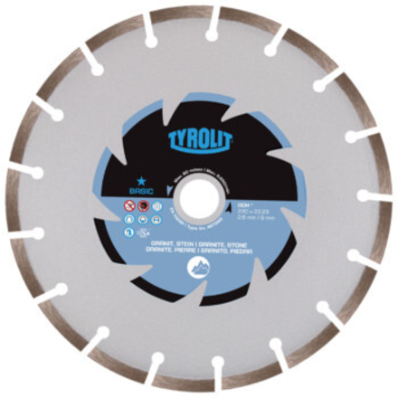 Disque diamant granit pour tronçonnage à sec - sciageportatif diam. 350x3x20 BASIC TYROLIT - 467395