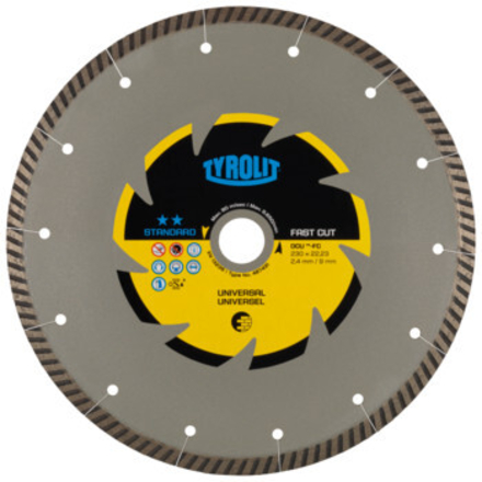 Disque diamant universel - sciage électro-portatif 115x2x22,23 STANDARD TYROLIT - 467414