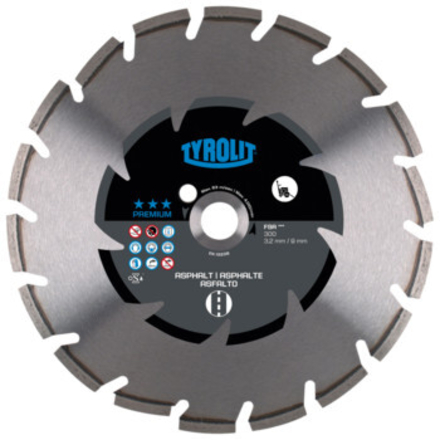 Disque diamant asphalte pour scies de sol diam. 350x3,2x25,4 PREMIUM TYROLIT - 574844