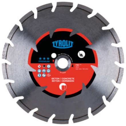 Disque diamant béton pour scies de sol diam. 500x3,6x25,4 PREMIUM TYROLIT - 574857