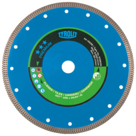 Disque diamant Grès cérame pour scies surtable diam. 180x1,4x35 PREMIUM TYROLIT - 639566