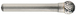 Fraise lime carbure sphérique -TivolyNorm -Denture normale -Brise copeaux -Forme D # / Ø: 16 / d2: 6 / L: 59 TIVOLY - 103185116006