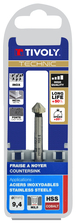 Fraise à noyer 90° HSS-E5 -DIN 335C -Queue cylindrique / Ø: 9.4 / L: 50 TIVOLY - 10331620940