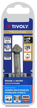 Fraise à noyer 90° HSS-E5 -DIN 335C -Queue cylindrique / Ø: 16.5 / L: 60 TIVOLY - 10331621650