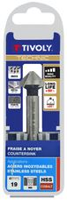Fraise à noyer 90° HSS-E5 -DIN 335C -Queue cylindrique / Ø: 19 / L: 63 TIVOLY - 10331621900