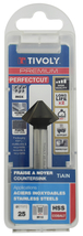 Fraise à noyer PERFECTCUT 90° HSS-E5 Revêtues TiAlN -DIN 335C - Affûtage ASYPOINT - Queue à 3 méplats / Ø: 25 / L: 67 TIVOLY - 10366312500