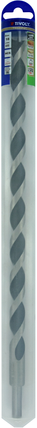 Foret bois 3 pointes L400mm -Queue cylindrique (Blister) / L: 400 Ø: 16 TIVOLY - 10800621600