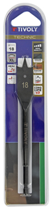 Mèche bois plate -Queue hexagonale -Corps renforcé (Blister) / L: 152 Ø: 18 TIVOLY - 10802521800