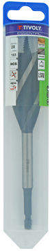 Foret bois 4 taillants -Queue hexagonale (Blister) / L: 165 Ø: 28 TIVOLY - 10802722800